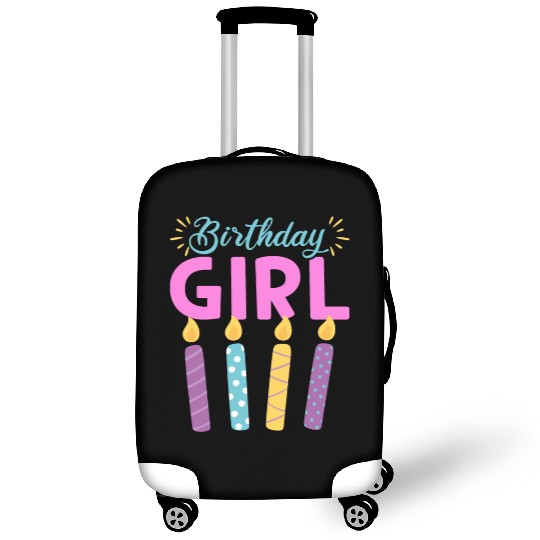 Pastel Birthday Girl Colorful Candles Luggage Covers