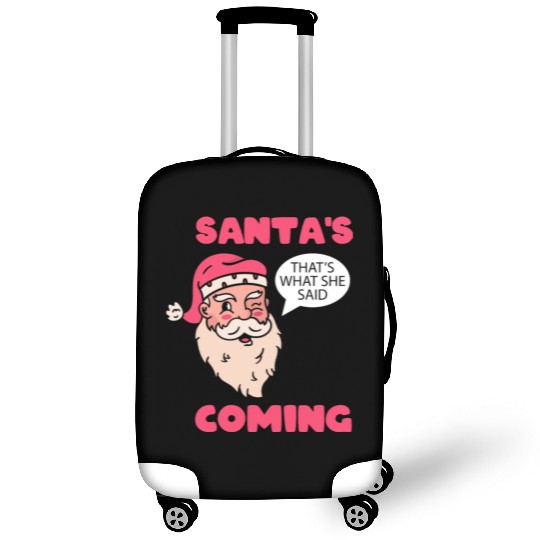 Santa's Is Coming Santa Claus Ugly Christmas Saint Luggage Covers