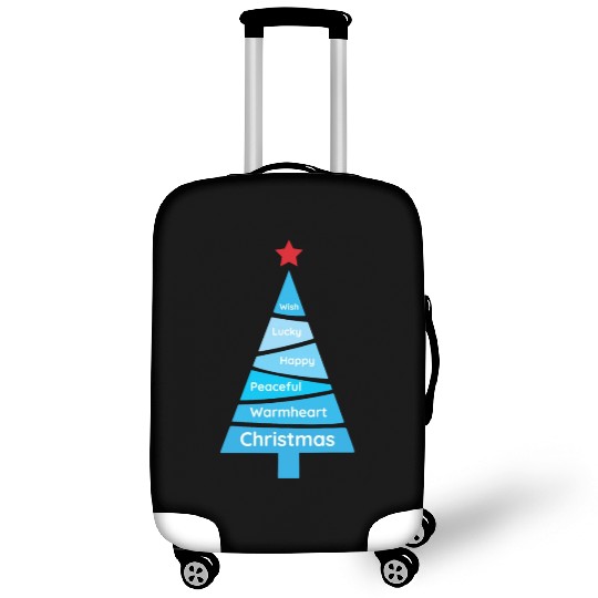 Minimalist Light Blue Christmas Pine Luggage Covers