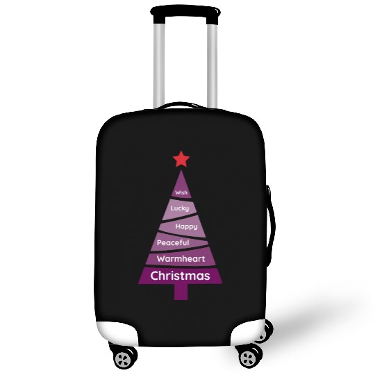 Minimalist Dark Orchid Purple Christmas Pine Luggage Covers