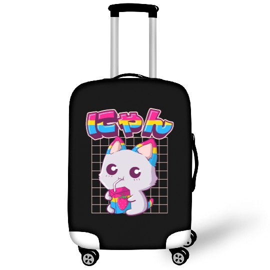 Pansexual Pride Kawaii Cat Strawberry Milk Pansexu Luggage Covers