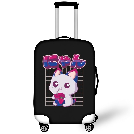 Bisexual Pride Bi Kawaii Cat Strawberry Milk Bisex Luggage Covers