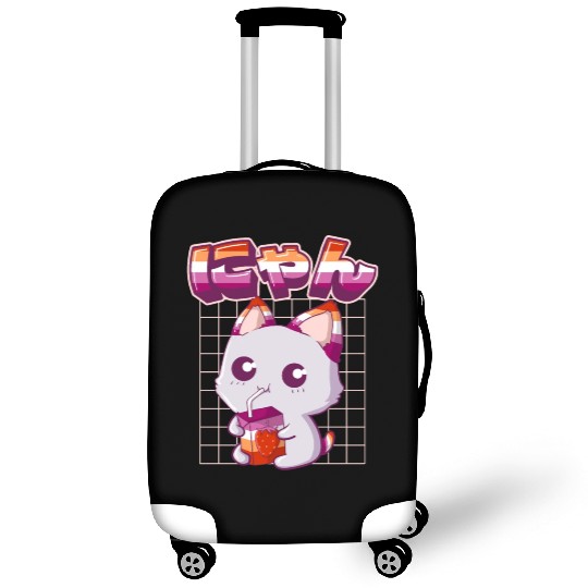 Lesbian Pride Gay Kawaii Cat Strawberry Milk Lesbi Luggage Covers