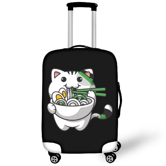 Demiromantic Pride Kawaii Cat Ramen Noodles Luggage Covers