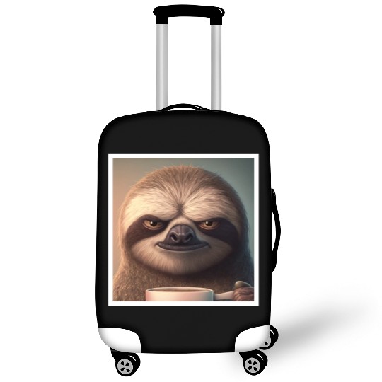 3d Sloth grumpy Coffee I hate people good morning Luggage Covers