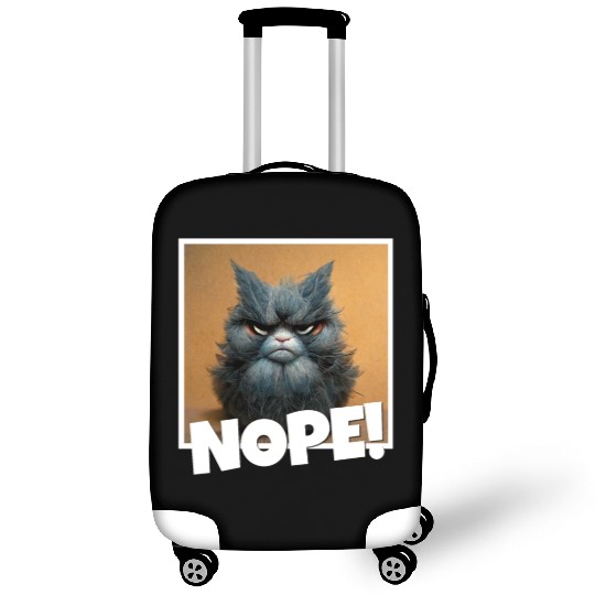 3d cat grumpy Coffee I hate people good morning Luggage Covers
