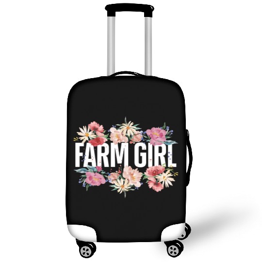 Farming Farmer Girl Flower Floral Luggage Covers