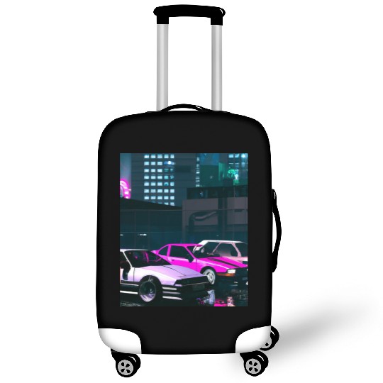Vaporwave Car Synthwave City Luggage Covers