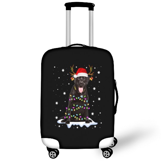 Black Lab Labrador Christmas Tree Light Pajama Dog Luggage Covers