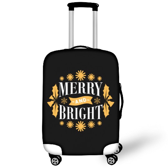 Merry And Bright Snowflakes Mistletoe Xmas Holiday Luggage Covers