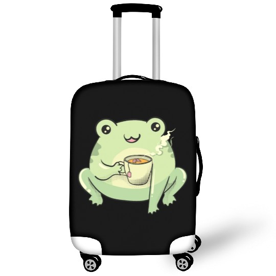 Funny Kawaii Frog Tea Cute Frog Luggage Covers