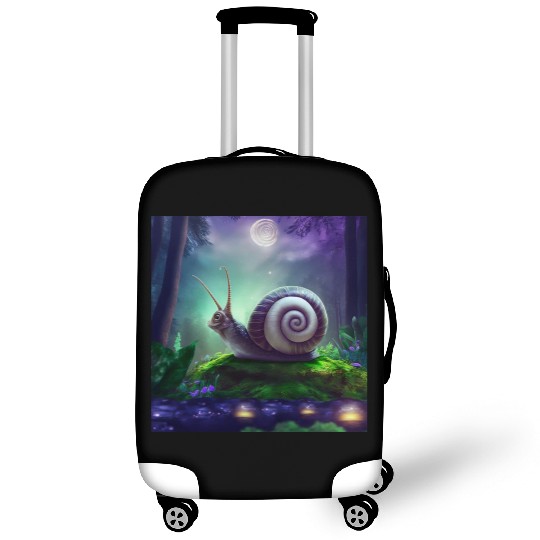Spiral Moongazing Snail Ombre Aqua Lavender sky Luggage Covers