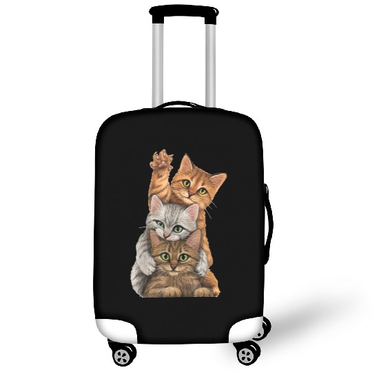 cute little Cats playing Wall lovers kitty kittens Luggage Covers
