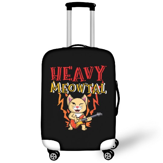 Kawaii Cat Heavy Meow Metal Music Lover Guitar Luggage Covers