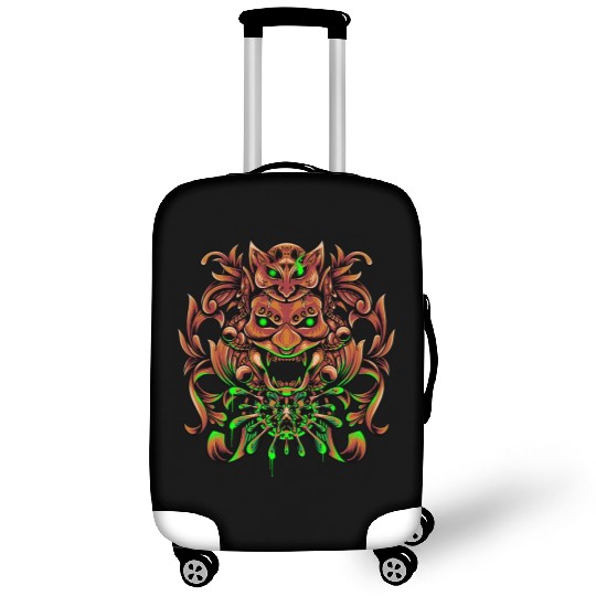 Bronze Neon Oni Mask Luggage Covers