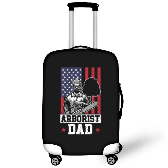 Arborist Dad Logger Patriotic Wood USA Flag Luggage Covers