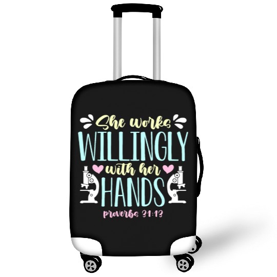 Lab Technician She Works Willingly Medical Science Luggage Covers