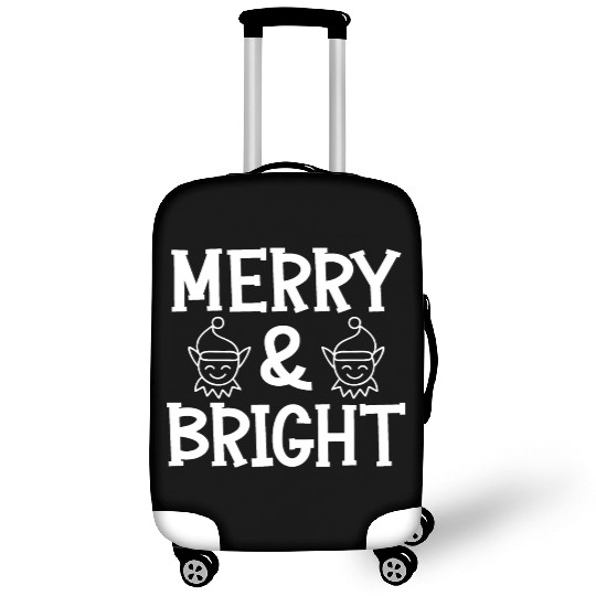 Merry and bright Christmas holiday festive seasons Luggage Covers