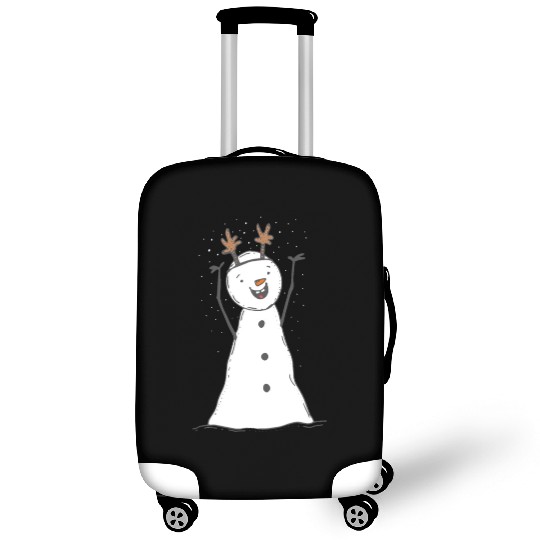 funny snowman with mustache and carrot Luggage Covers