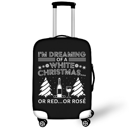White Christmas Wine Merry Christmas Wine Glass Luggage Covers