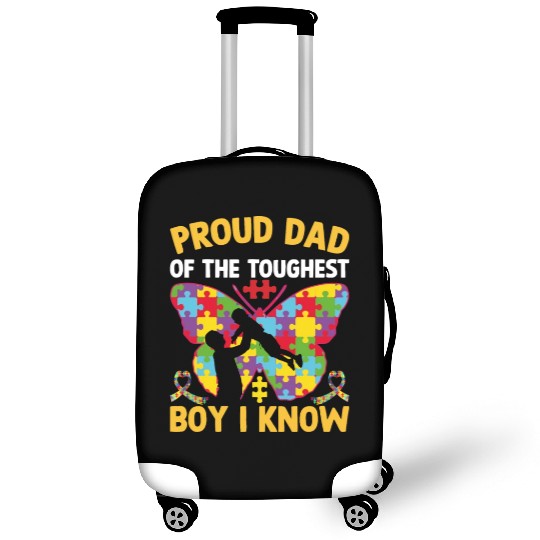 Proud Dad Of The Toughest Boy I Know Autism Awaren Luggage Covers