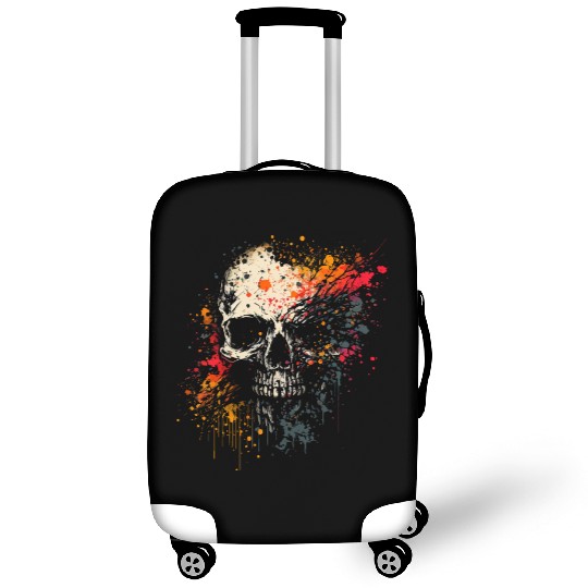 Ink Splatter Skull Luggage Covers