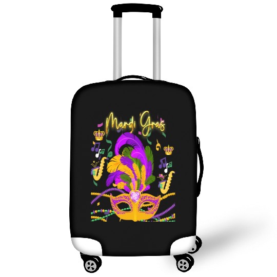 Mardi Gras Beads Mask Feathers Luggage Covers