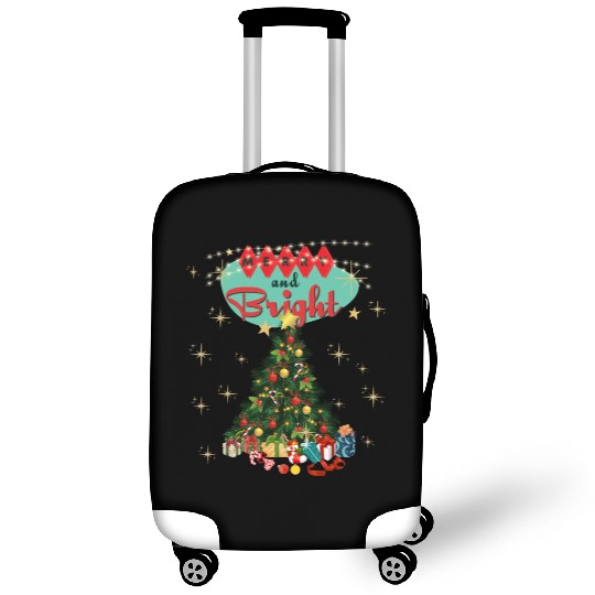 Merry and Bright Retro Christmas Luggage Covers