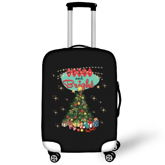 Merry and Bright Retro Christmas Luggage Covers
