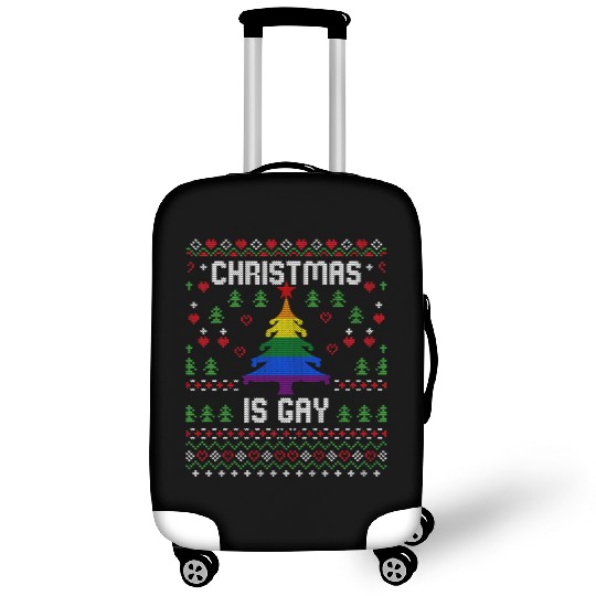 Christmas Is Gay Pride Rainbow Flag LGBTQA Ugly Xm Luggage Covers