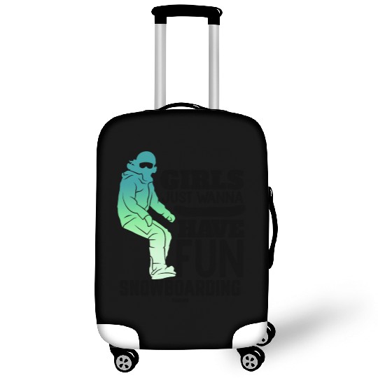 Snowboard girl woman winter holidays Luggage Covers