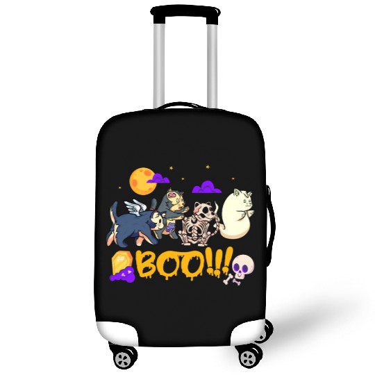 Boo! | Spooky Funny Halloween | Mummy Skeleton Luggage Covers