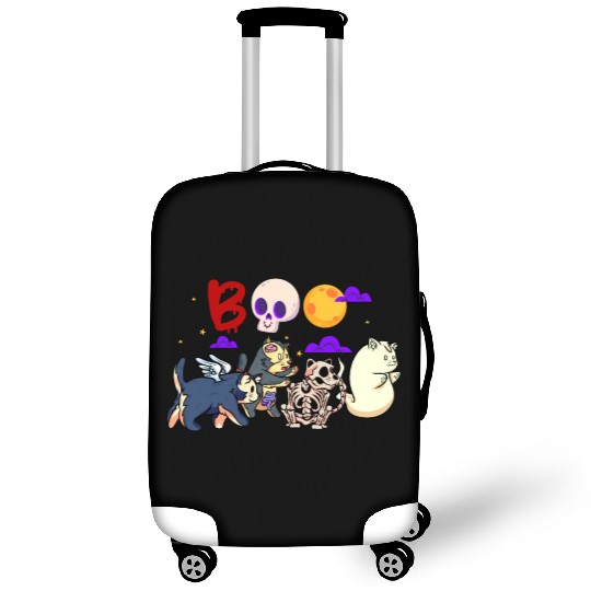Boo! | Spooky Funny Halloween | Mummy Skeleton Luggage Covers