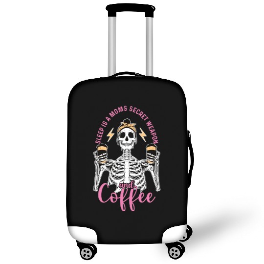 Skeleton Drink Tired Mom needs Coffee Luggage Covers