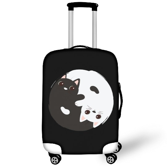 ying yang cat Luggage Covers