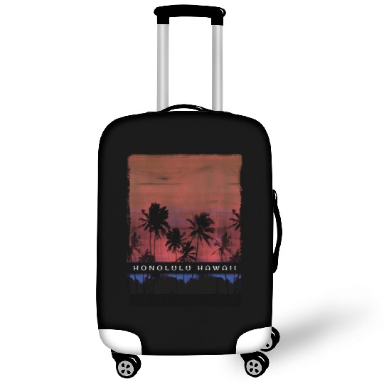 Honolulu Oahu Hawaii Vacation Souvenir Palm Tree Luggage Covers
