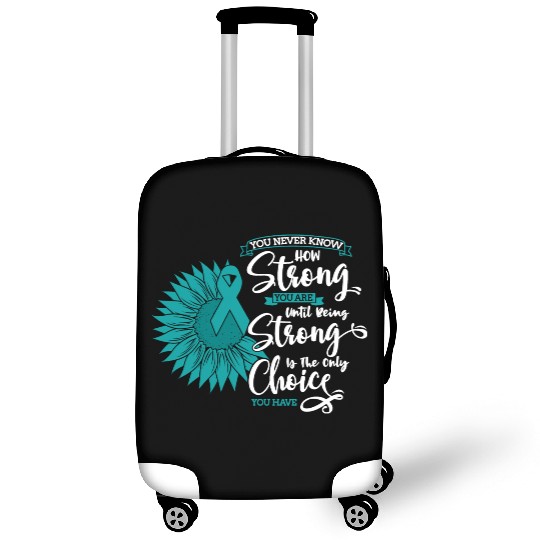 Cervical Cancer Awareness Month Teal Sunflower Luggage Covers