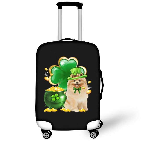 Pomeranian Dog Shamrock St Patricks Day Luggage Covers