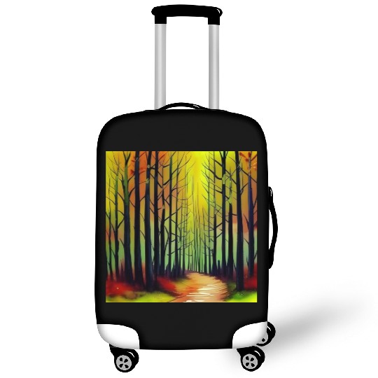 Sunset watercolor forest Luggage Covers