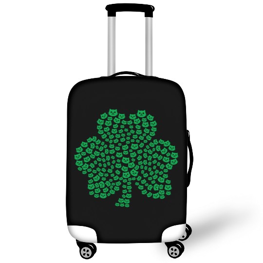 Womens cats Icon white Shamrock St. Patrick's Day Luggage Covers
