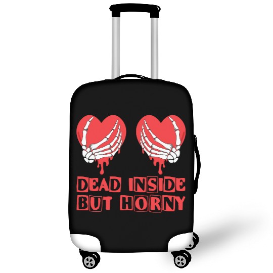 Dead Inside but horny Valentine Meme Skull Gift Luggage Covers