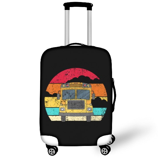 Retro Yellow School Bus for School Bus Driver andj Luggage Covers