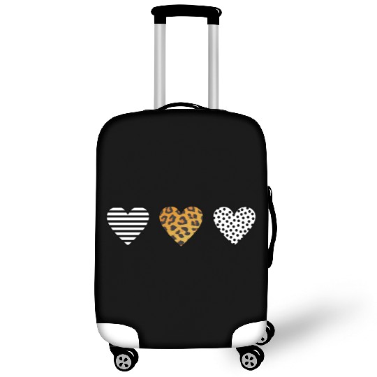 Three Hearts, Leopard Print, Dot, Stripe Luggage Covers