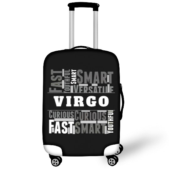 Virgo Zodiac Star Sign Word Cloud Square Monochrom Luggage Covers