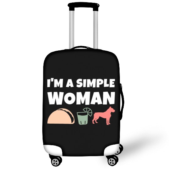 I'm A Simple Woman Tacos Tequila Boxer Dog Luggage Covers