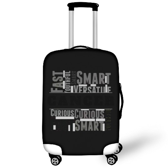 Cancer Zodiac Star Sign Word Cloud Square Monochro Luggage Covers