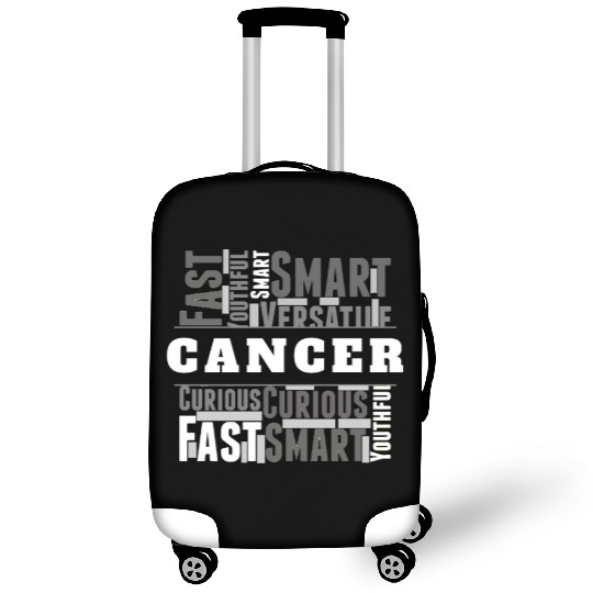 Cancer Zodiac Star Sign Word Cloud Square Monochro Luggage Covers