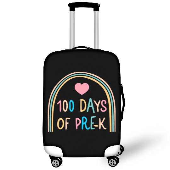 School Luggage Covers, 100 Days Of Pre-K Rainbow Heart Luggage Covers