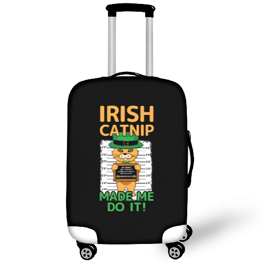 Angry Funny Cat Happy Saint Patrick Day Luggage Covers