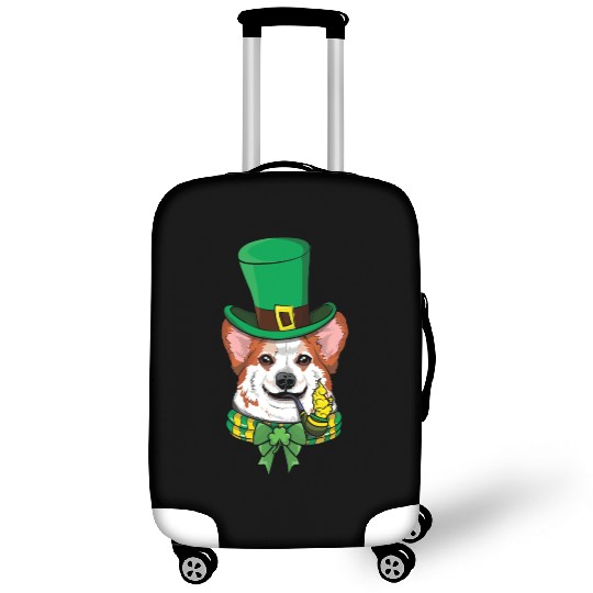 Cute Corgi Irish Happy Saint Patrick Day Luggage Covers